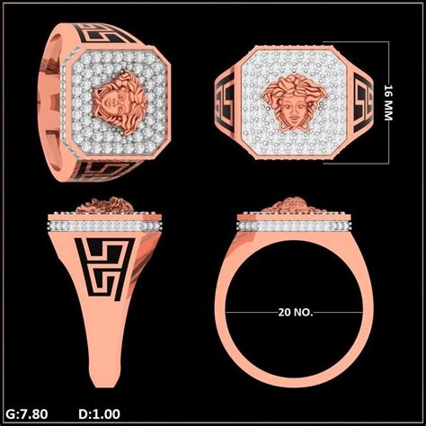 herrenring silber versace
